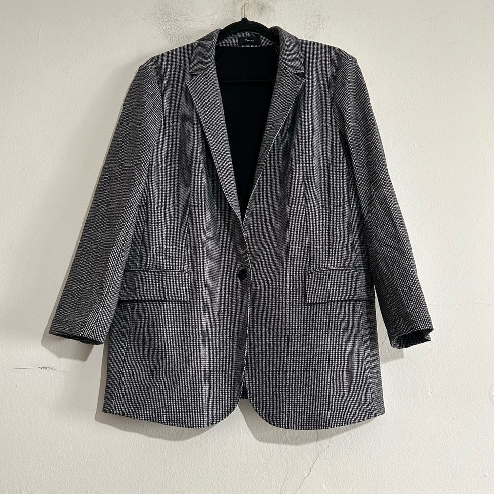 Theory Hounds Ponte Casual Stretch Blazer Size 8 Preppy Office Work Corpcore